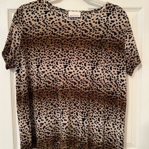 NICOLA Women's Short Sleeve Leopard Print Tee classic neutral